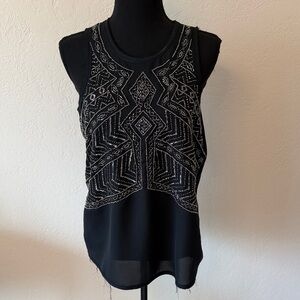 EUC SANCTUARY Embellished Black Sleeveless Top SIZE SMALL